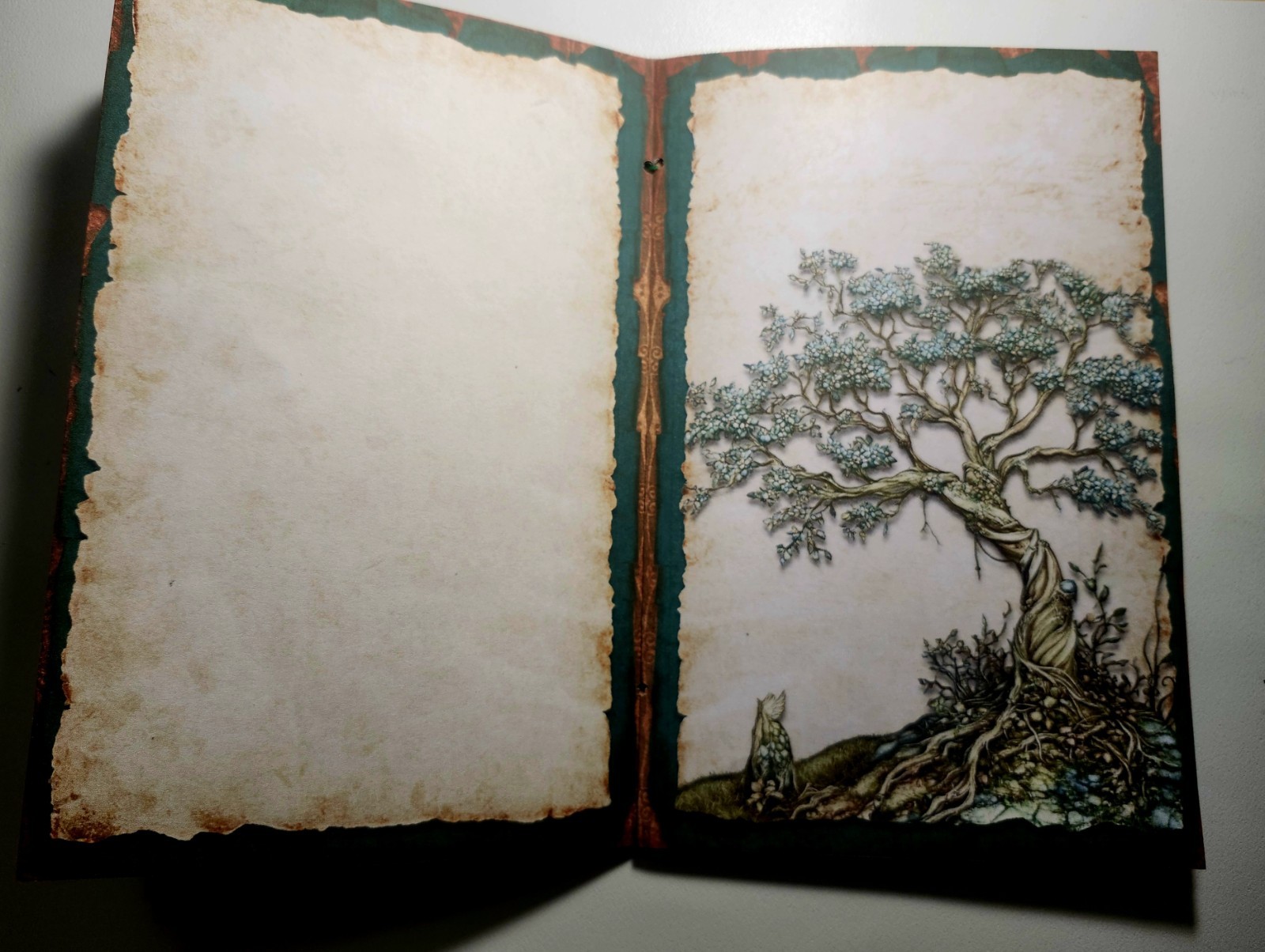 Junk Journal Blank Booklet “FANTASY FOREST” Handmade Fairies Lg 8.5″x5.5″ 40pg