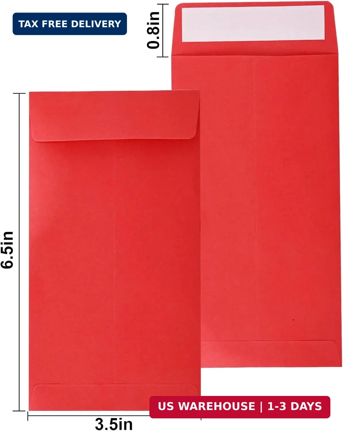 Cash Envelopes 100 Pack – 3.5×6.5 Inch, Red, Coin, Seed, Colorful Cash Envelopes