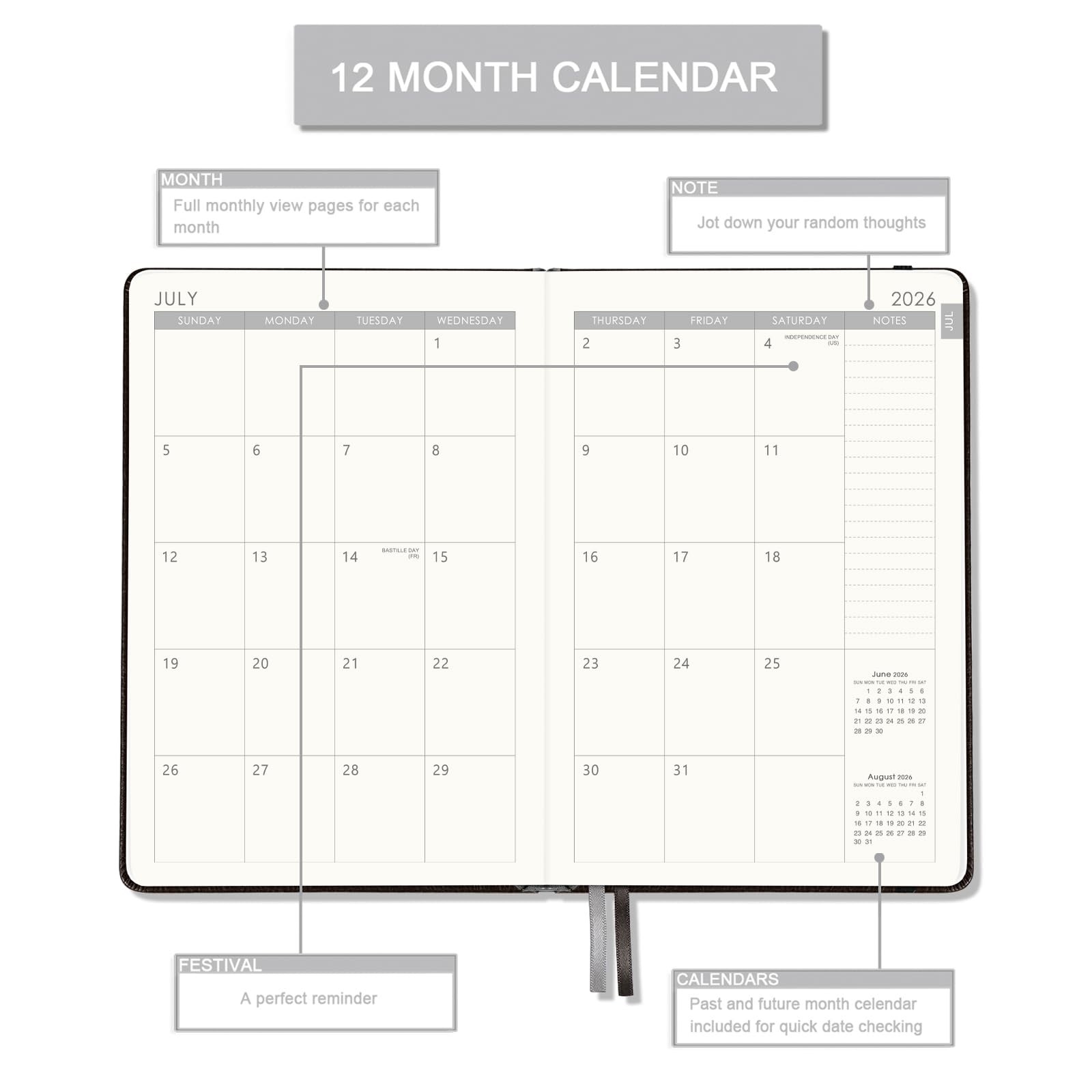 2026-2027 Planner – 2026-2027 Weekly Monthly Planner with Stickers, Jul 2026 …