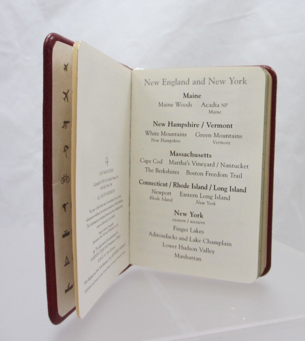 New England and New York Mini Notebook Guide Leather Cover Post Miniatures RED