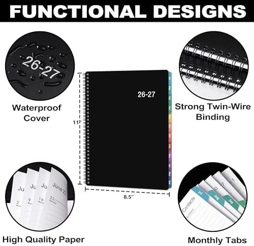 Weekly and Monthly Planner 2026-2027, July 2026-June 2027, 8.5” x 11” | Academ