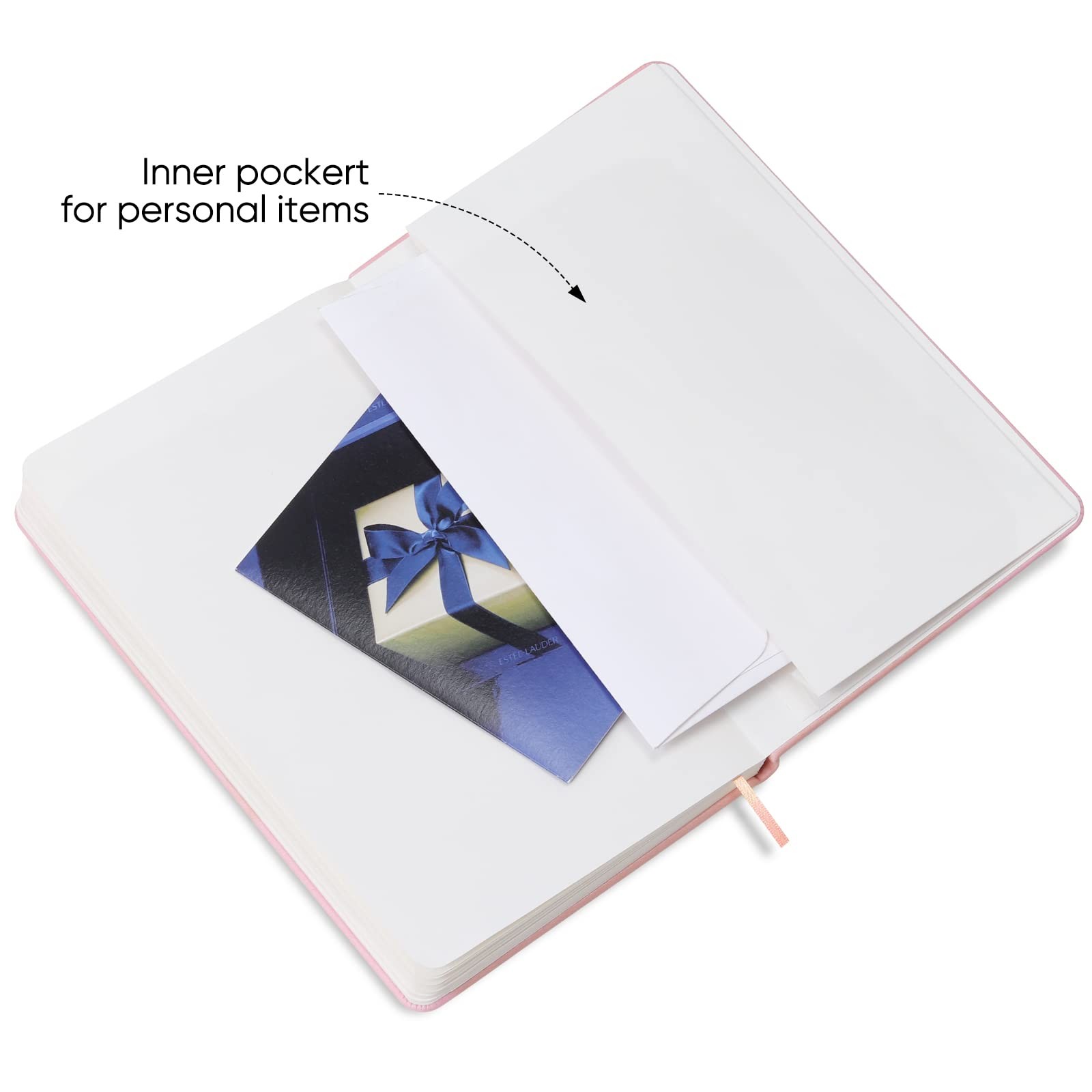 Notebook Journal, Lined Leather Hard Cover,100Gsm Thick Paper with Inner Pocket