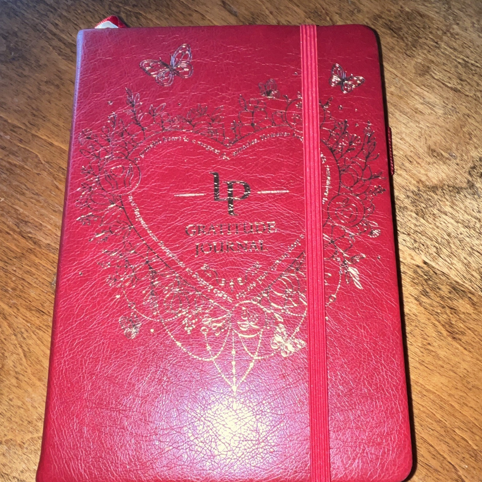Legends Red Gratitude Journal Notebook with Elastic Band Closure, daily guided