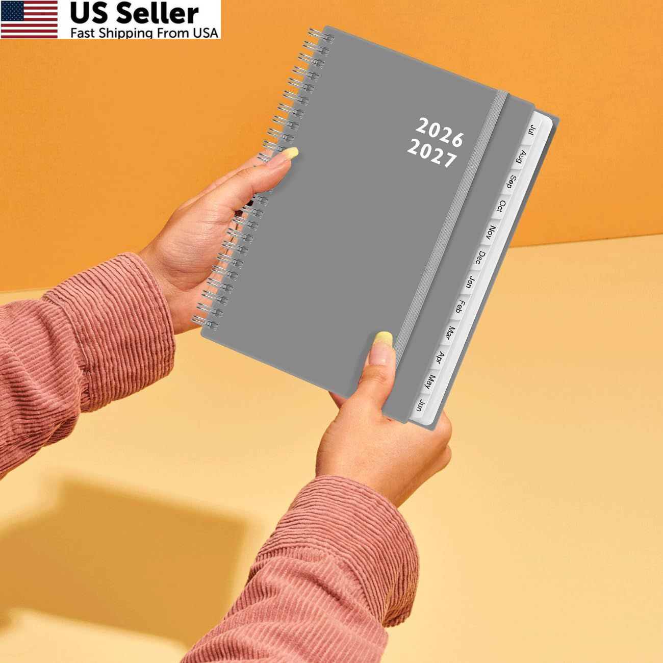 2026-2027 Planner – Weekly and Monthly Calendar 6.4″ x 8.5″, Grey-C