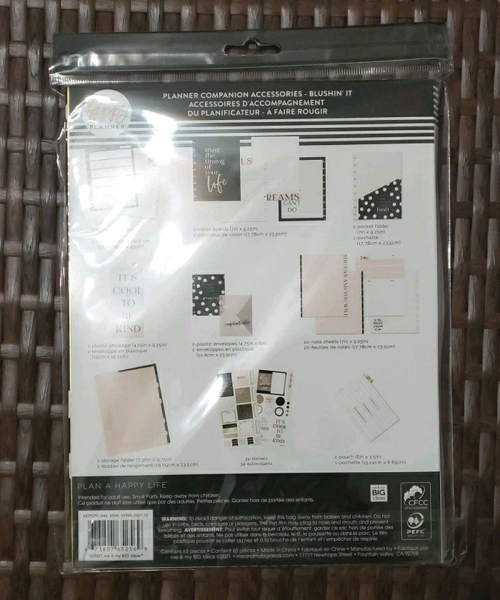 The Happy Planner Blushin’ It Classic Planner Companion Accessories 63 Pieces