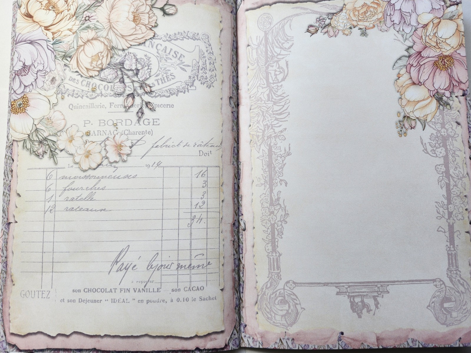 Junk Journal Blank Booklet “SPRING FLING” HANDMADE Easter Spring Florals LG 40pg