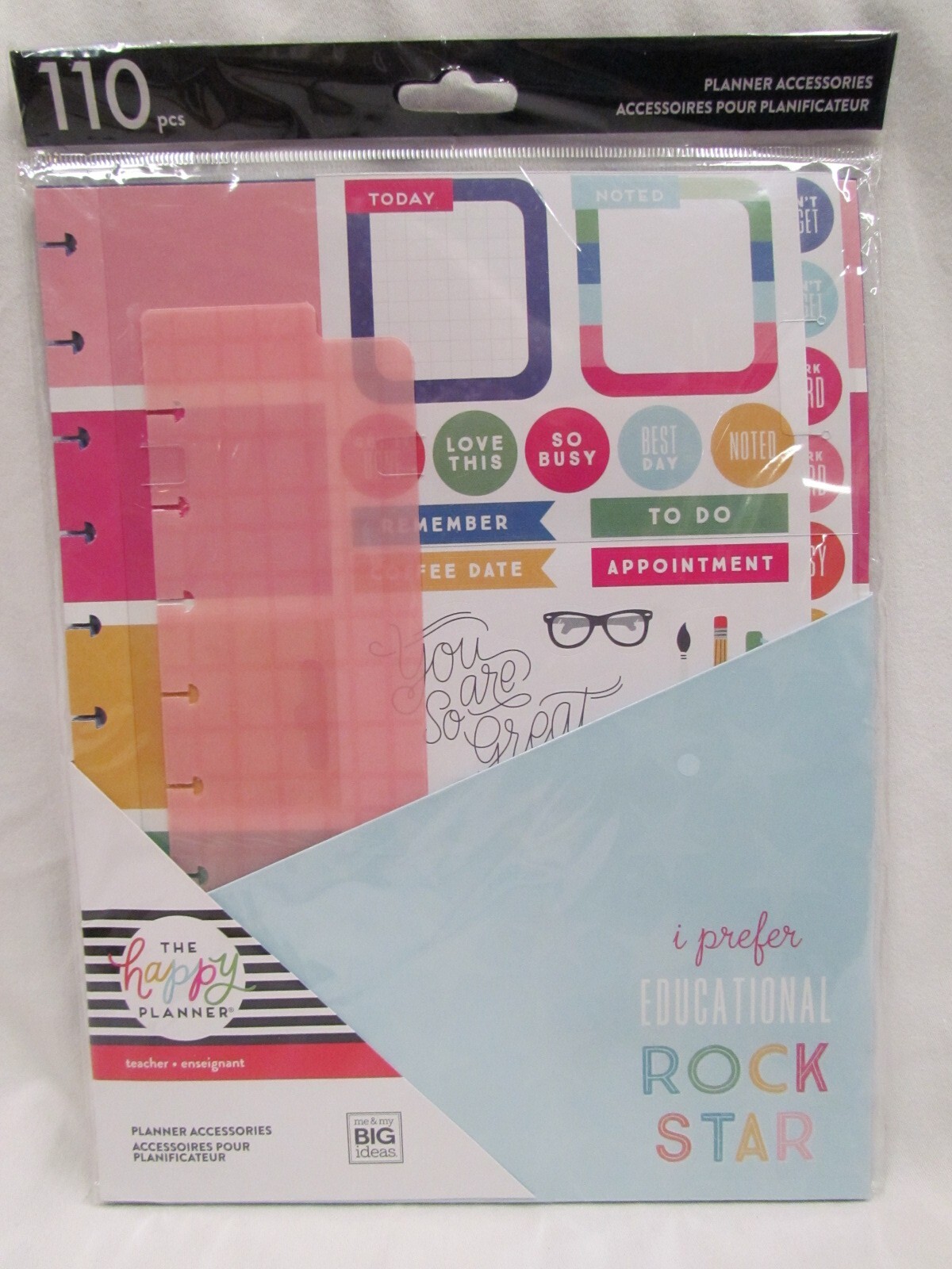 The BIG Happy Planner Planner Accessories – EDUCATIONAL ROCKSTAR – 110 pcs