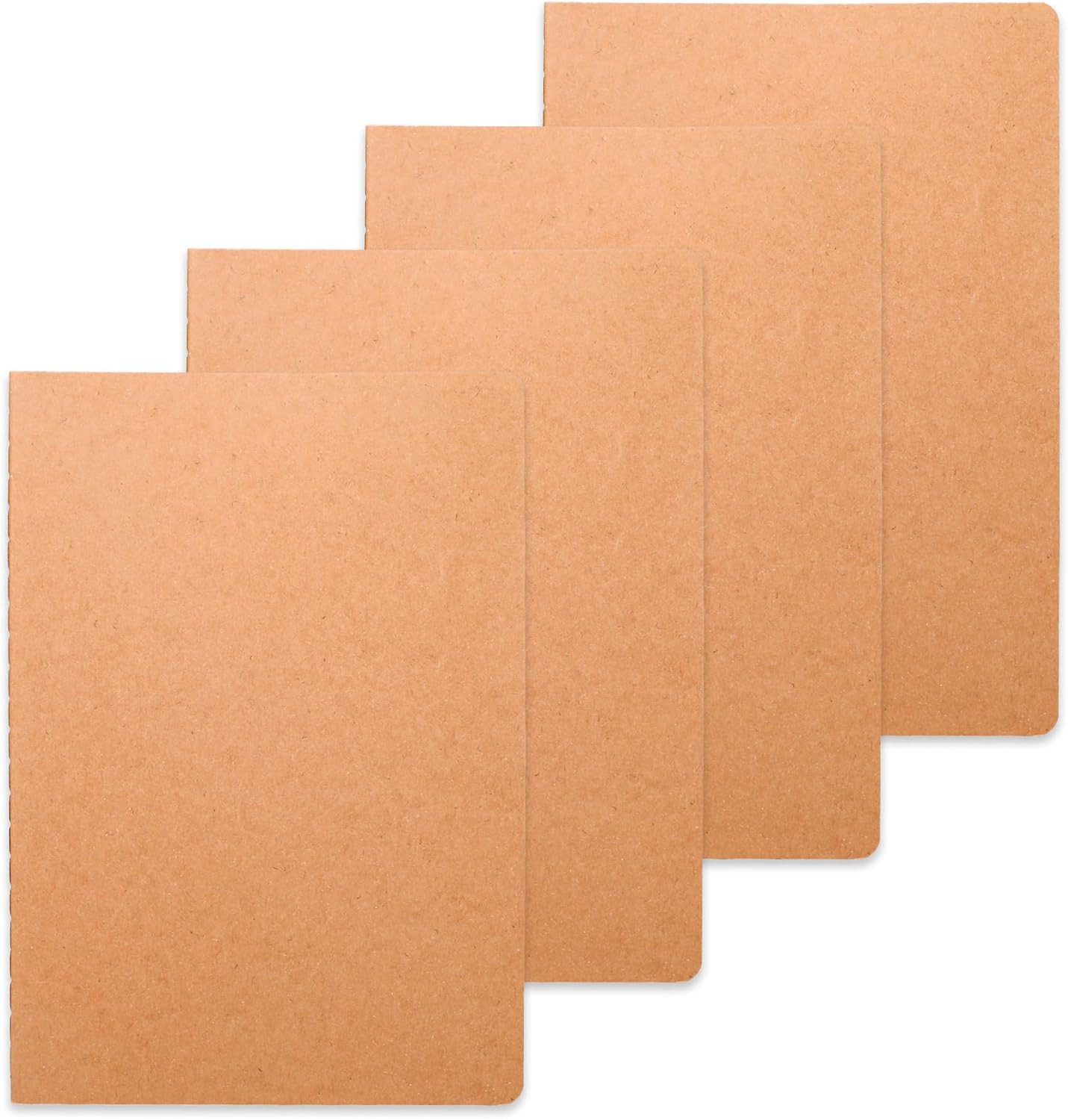 4 Pack A5 Kraft Paper Notebook Lined Journal Bulk, 8.3 X 5.5 Inch, 60 Pages/30 S