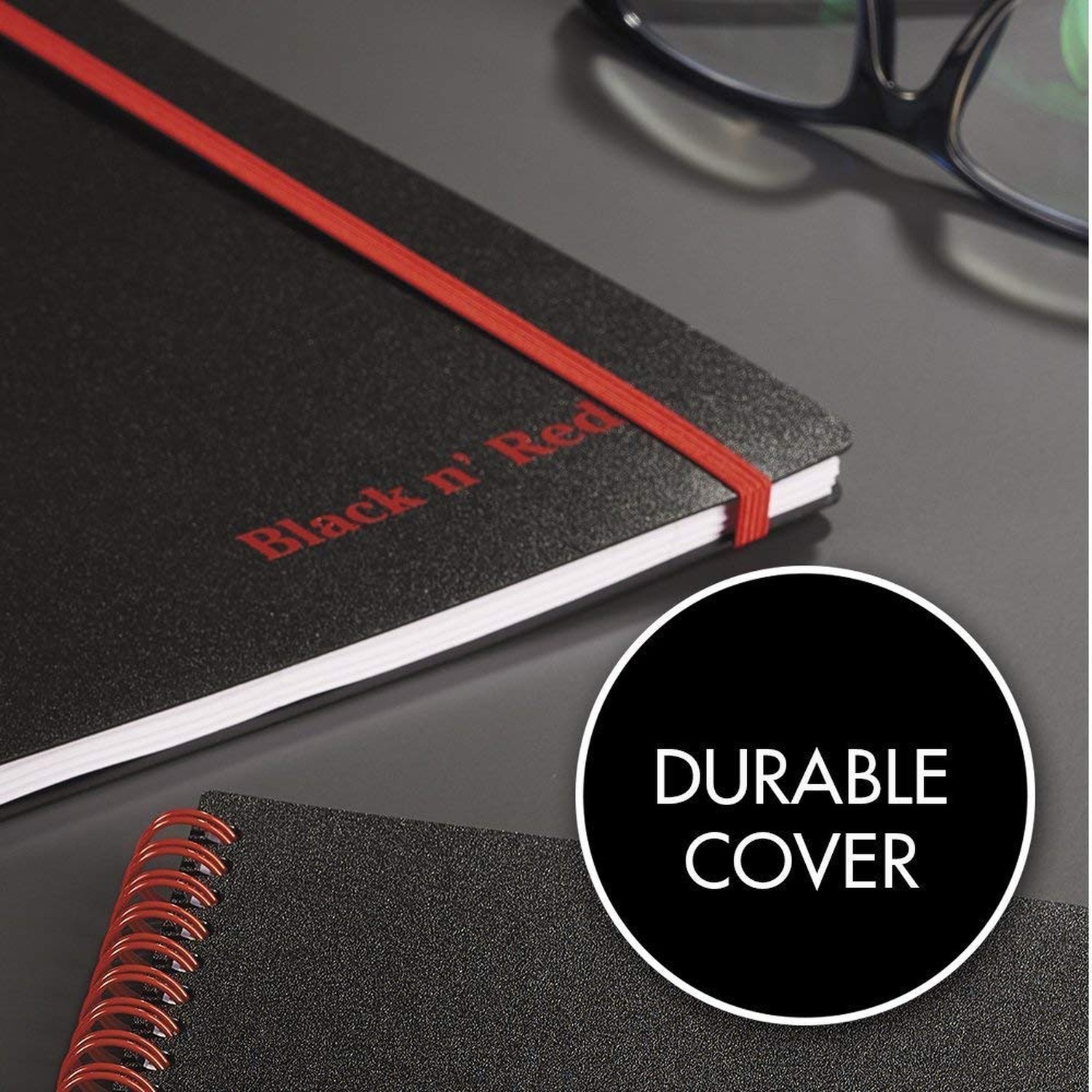 Black n’ Red Twin Wire Poly Cover Notebook, 11″ x 8-1/2″, Black/Red, 70 Ruled…