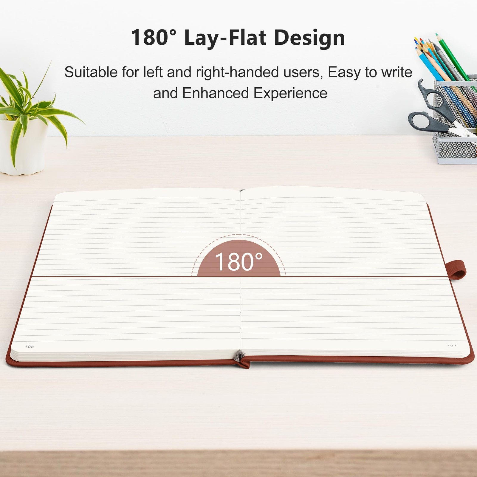 Lined Journal Notebook, 2Pack, 192 Numbered Pages per Pack, A5 Medium Size 5….