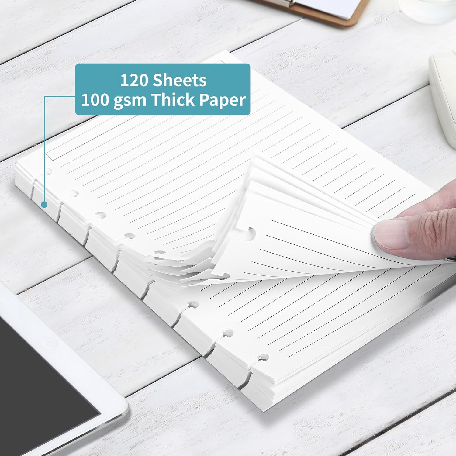 Discbound Refill Paper Letter Size 8.5 x 11 with 240 Pages 5 Dividers