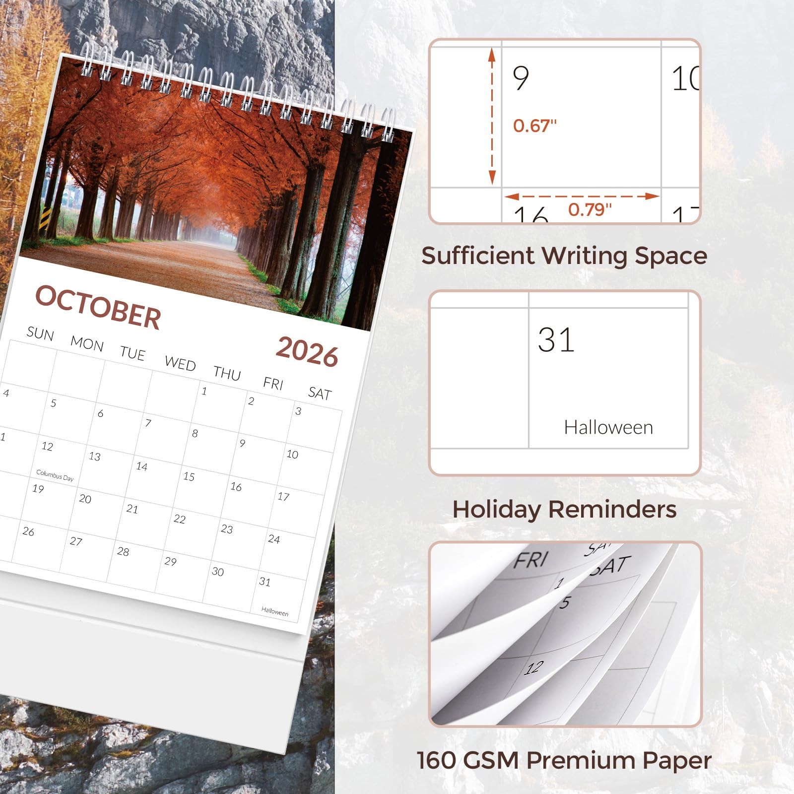 KONVINIT Desk Calendar 2026, 18 Months 2026-2027 – From Seasons