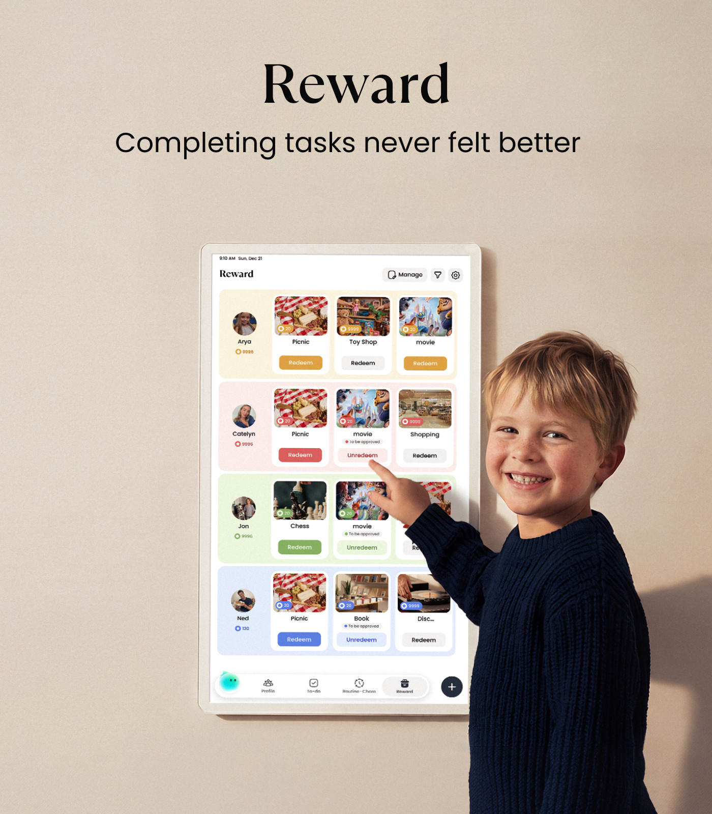 Open-Box Cozyla Calendar+ 2: 32″ Digital Calendar Wall Planner Touch Screen