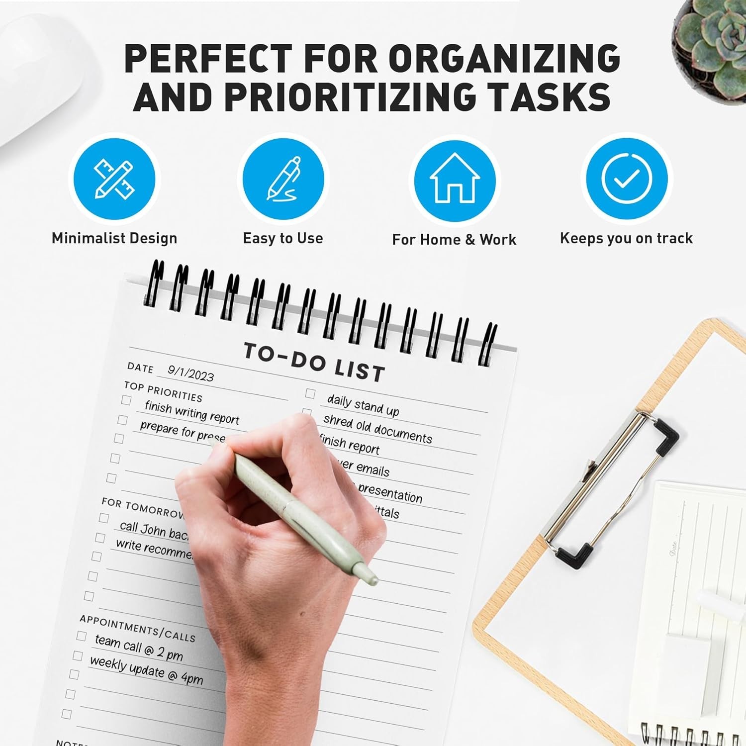 6 Pack To Do List Notepad – Spiral Daily Planner with 35 Ruled Sheets, 5.2×8″