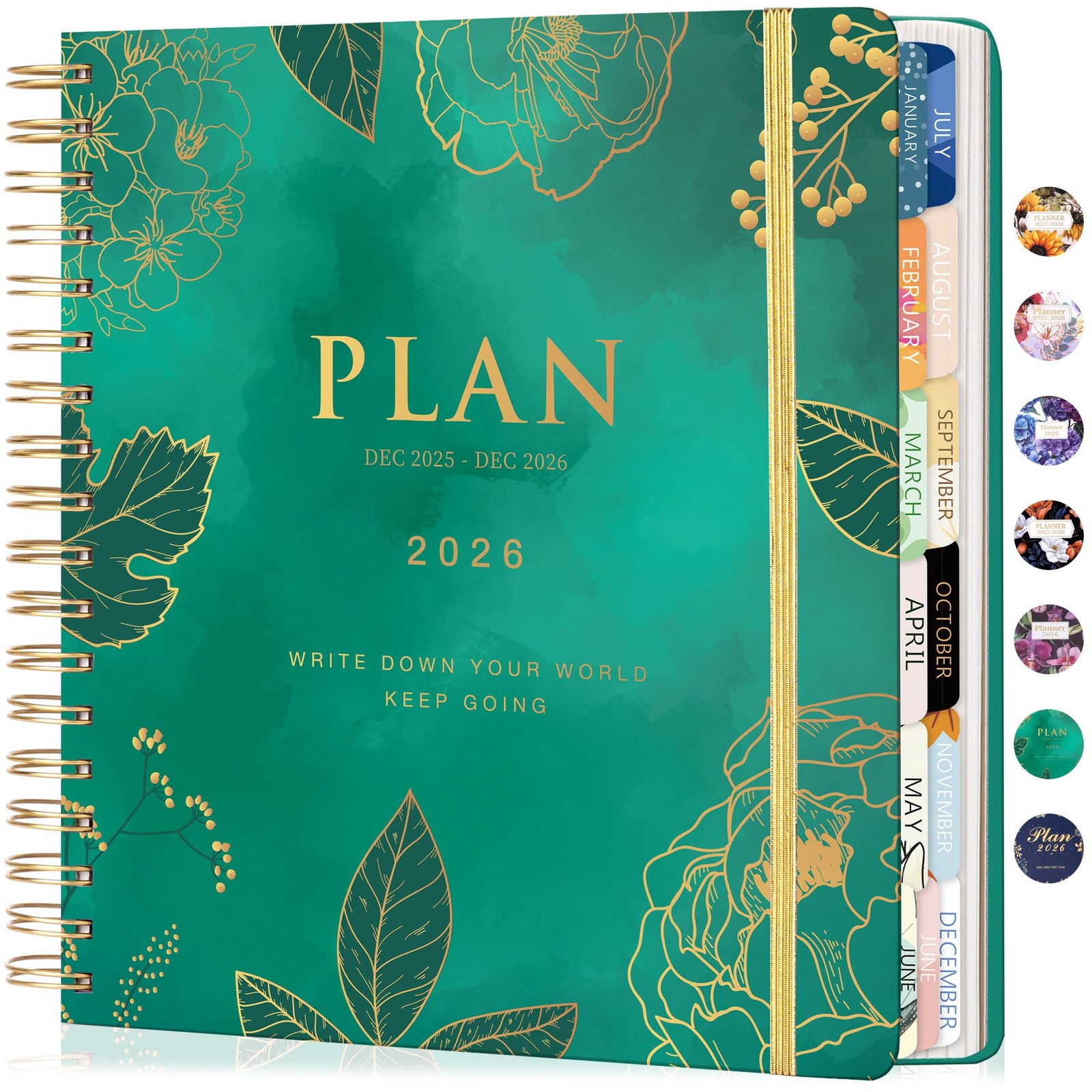 2026 Planner Weekly and Monthly， Jan – Dec 2026 8.3 x 9.3 Inch Hardcover Spir…