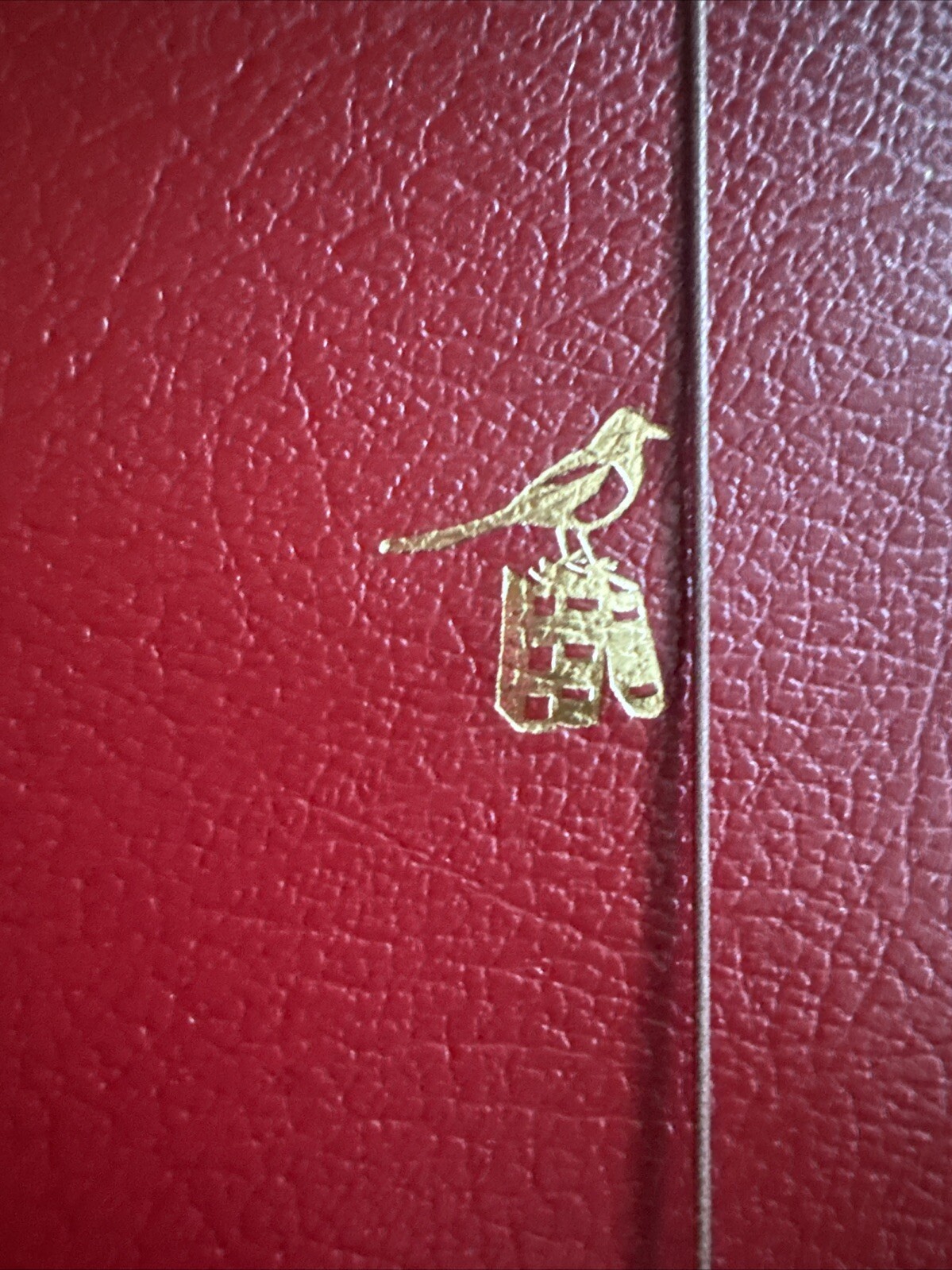 BIEFFE Set Of 3 Small RED Notebooks Gold Bird MOTIF Red Edges 5.5” X 8” Italy