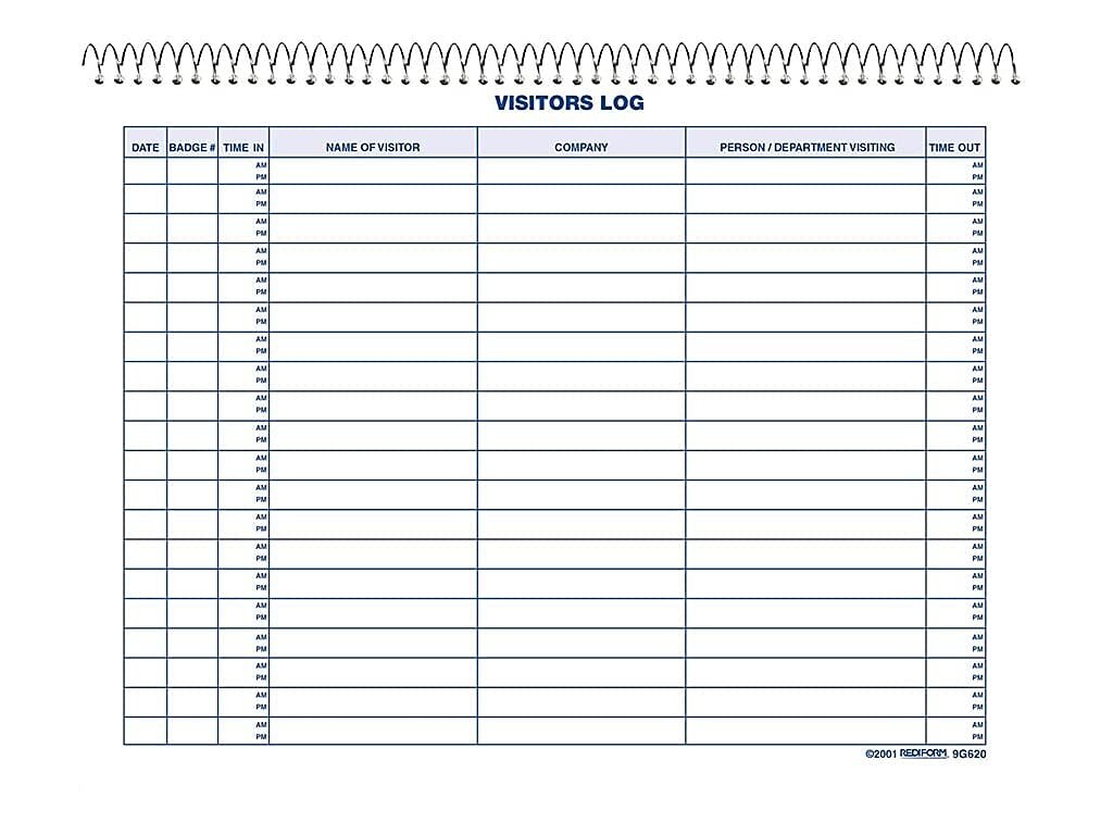 White Visitor Log Book With Spiral Binding 50 Pages Flexible Cover 1000 Entries