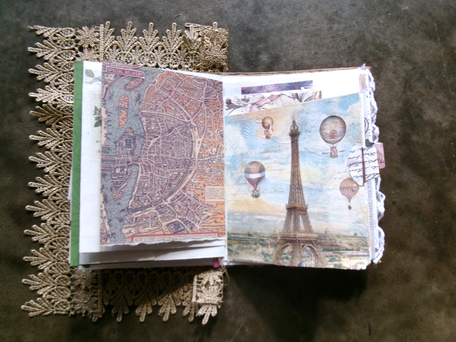 TRUE VTG JUNK JOURNAL WRITING JOURNAL JOURNAL “HEADS UP” POCKETS TUCKS
