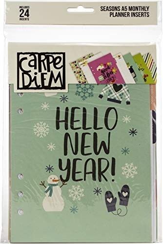 Double-Sided A5 Planner Inserts – Monthly Undated, Simple Stories Carpe Diem Sea