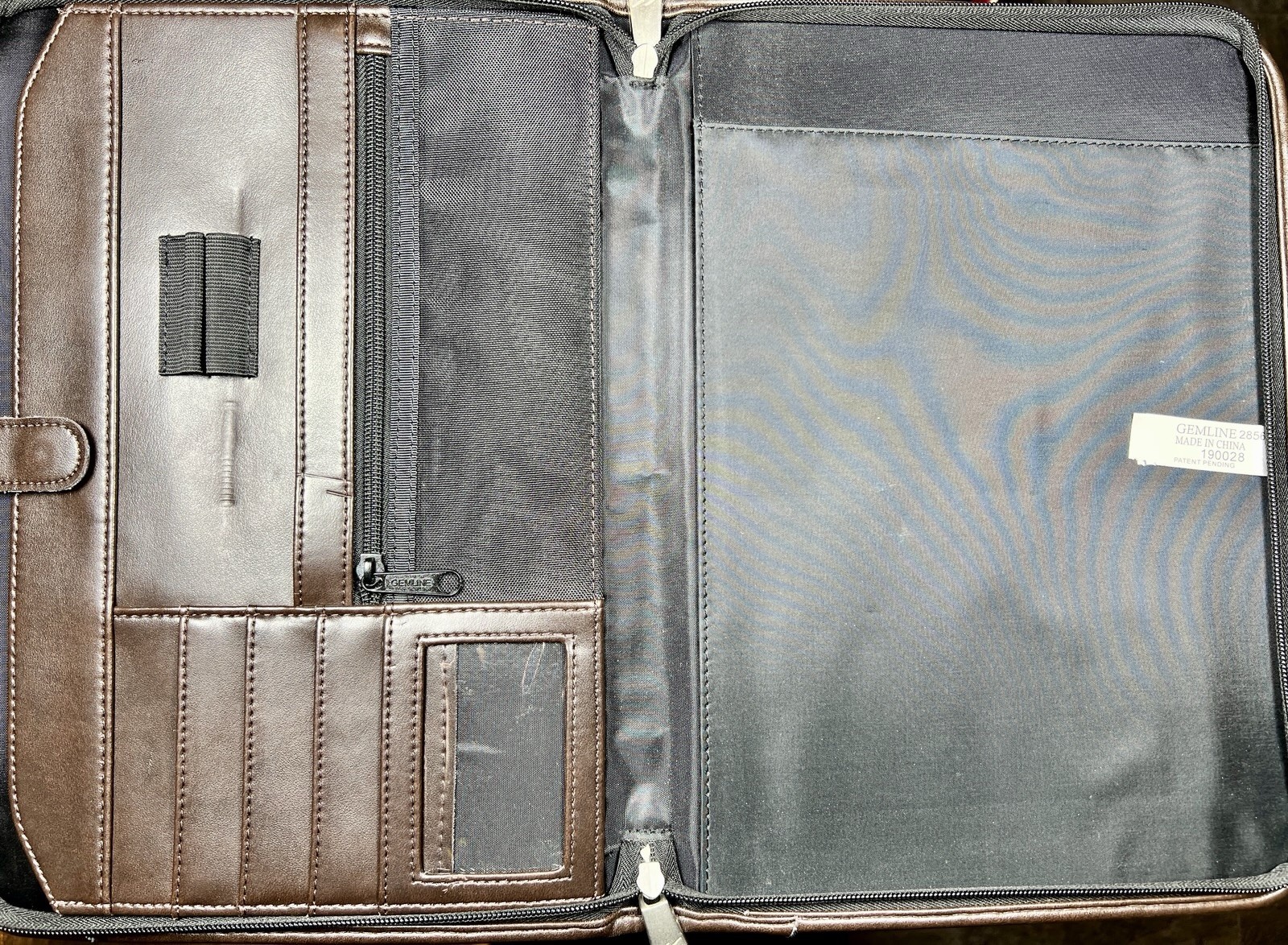 UPS Logo Gemline Zippered Portfolio Organizer Padfolio Leather Business Case