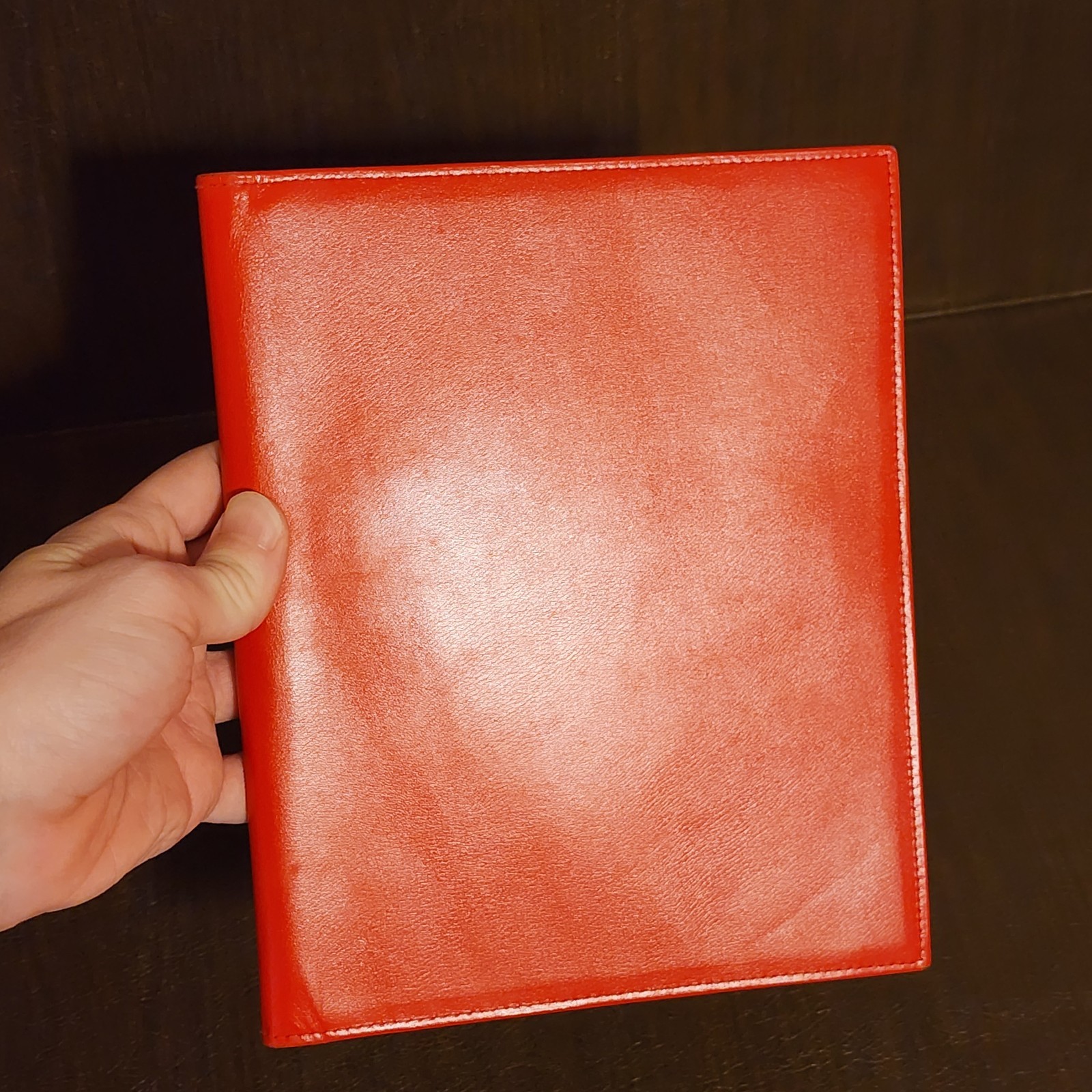 Vintage ST THOMAS Red Leather Notebook Journal Cover Planner Organizer Agenda