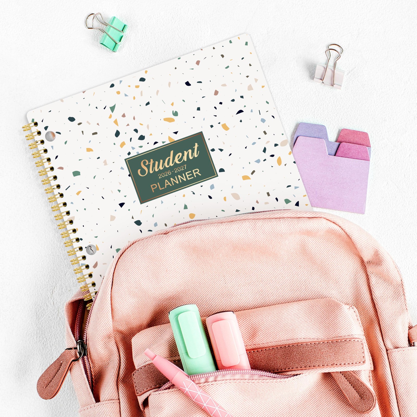 Student Planner 2026-2027 – Weekly and Monthly 9″ x 11″, White