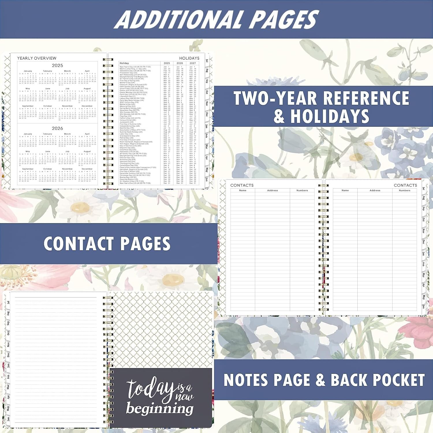 2025 Planner – A5 Weekly Monthly Planner, January 2025 December 2025, 6″ x 8.5″