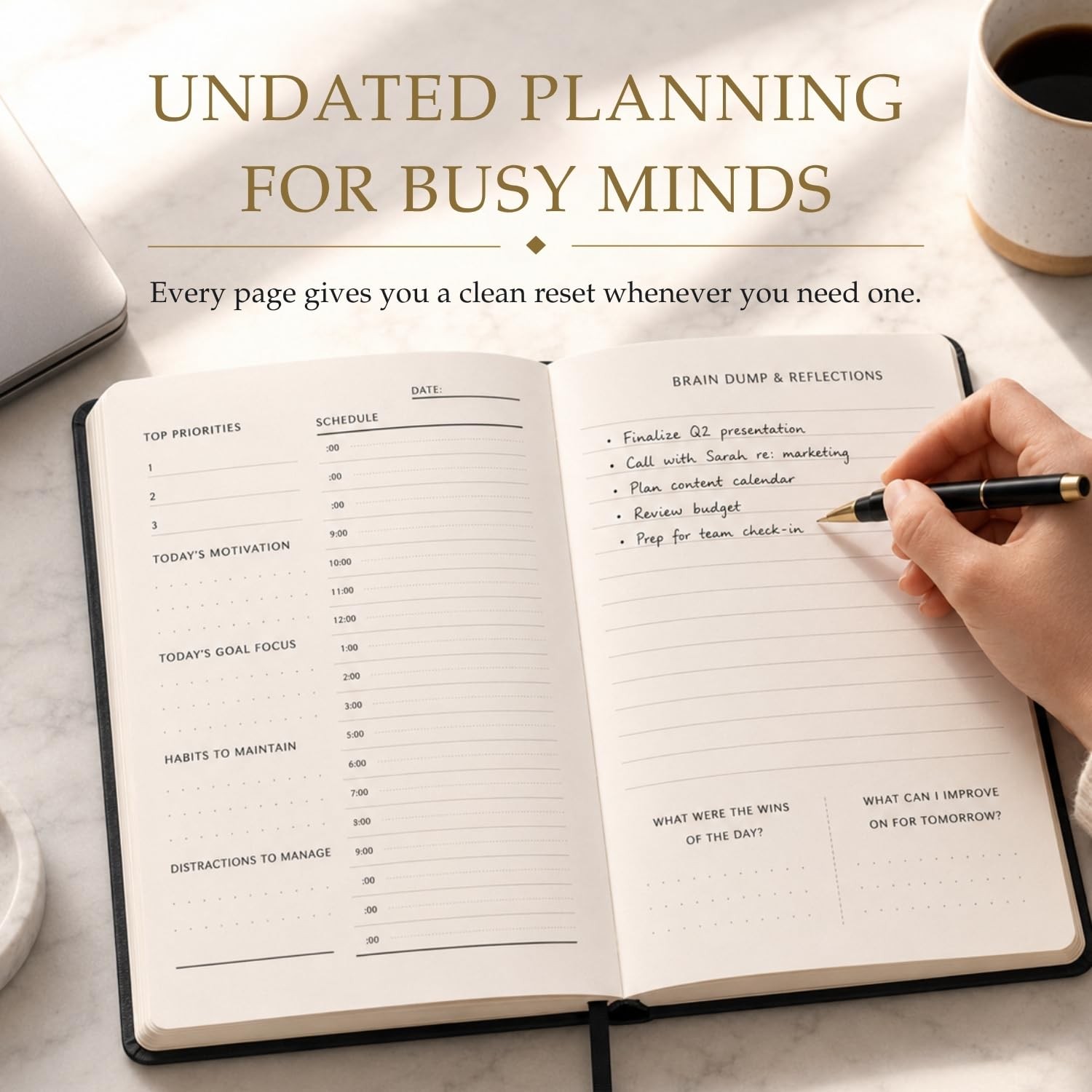 The Advanced Productivity Planner – Undated Daily, Weekly & A5, Dark Grey