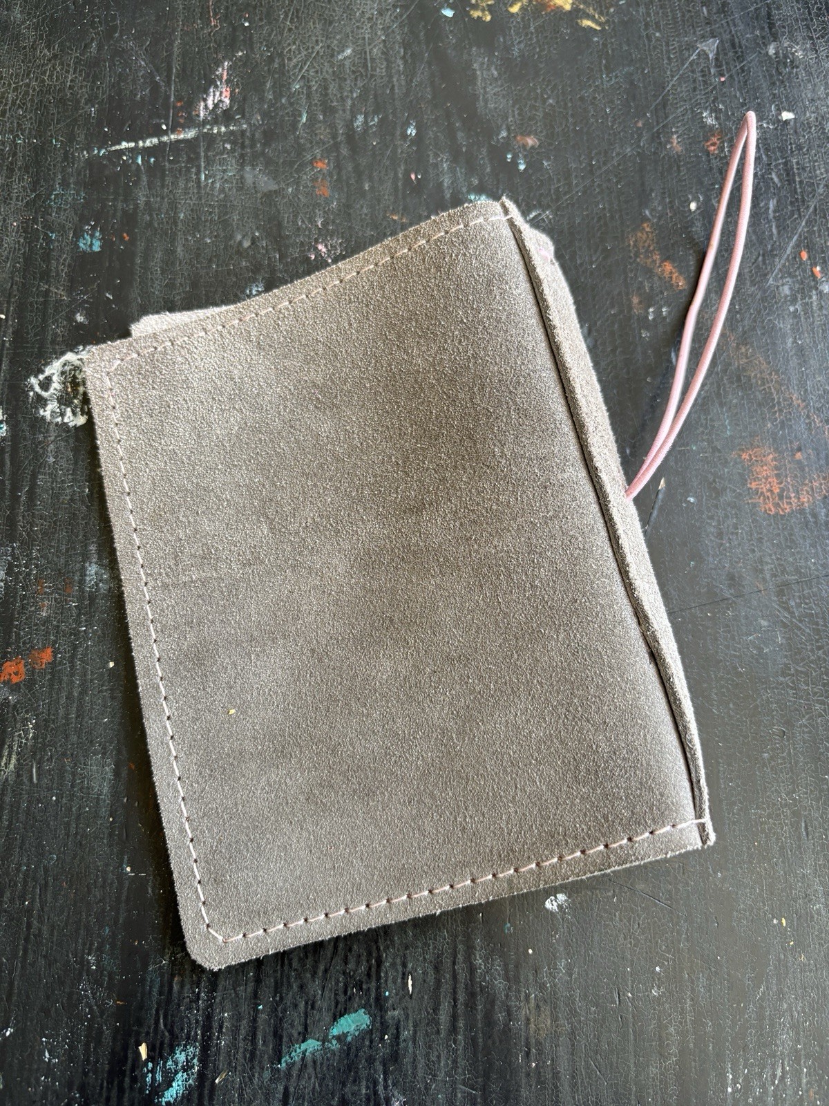 grey genuine suede leather travel journal portfolio organizer