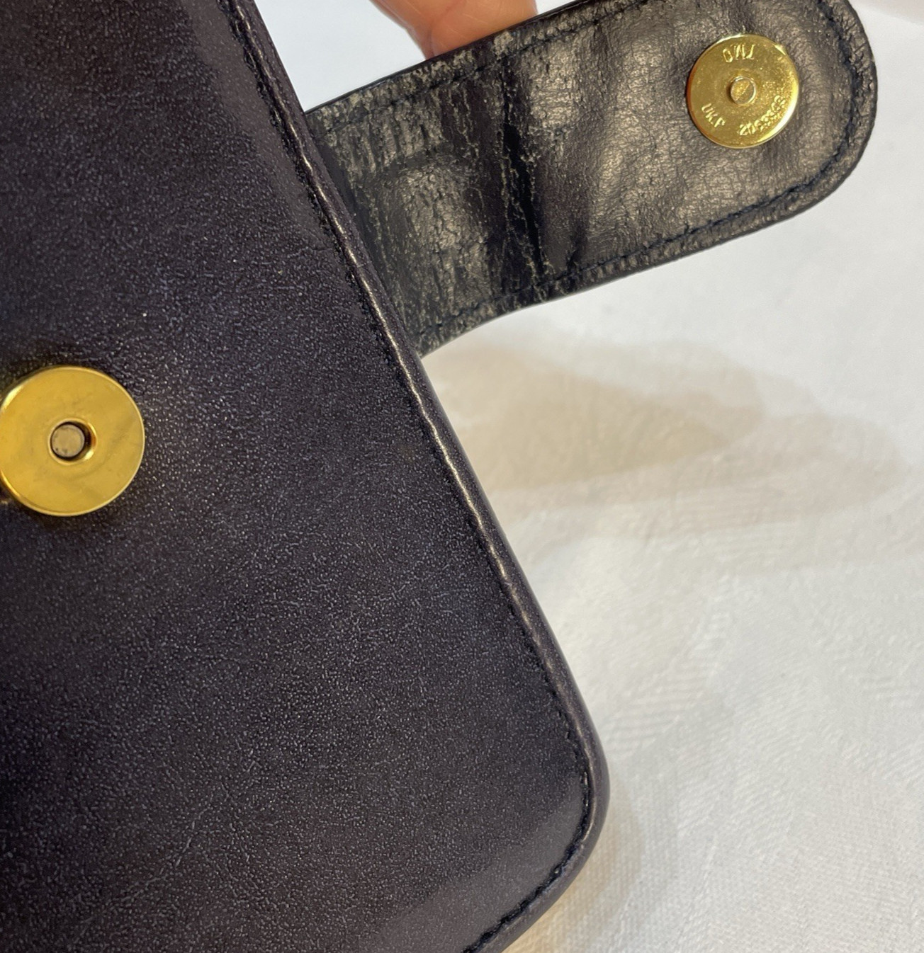 Vintage 80’s-90’s Women’s Organizer Planner Wallet Snap Tab Zip Navy Blue