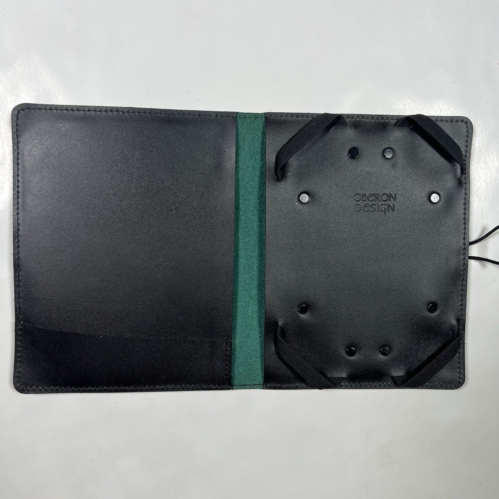 Oberon Design Leather Refillable Journal Notebook Dragonfly Pond Green 5X7