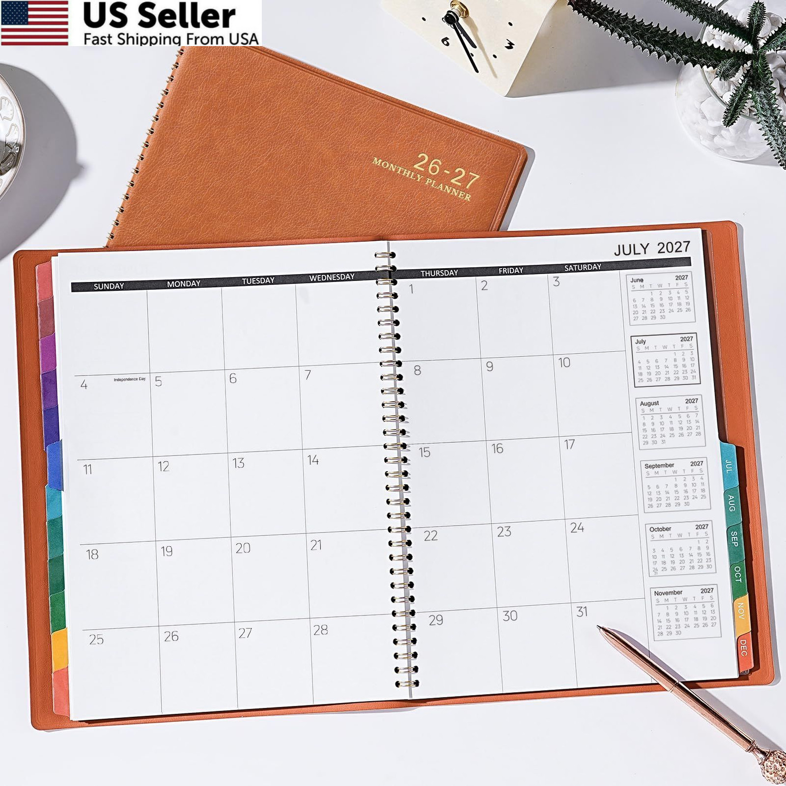 Monthly Planner 2026-2027 – 18 Months 9 inches X 11 inches, Brown
