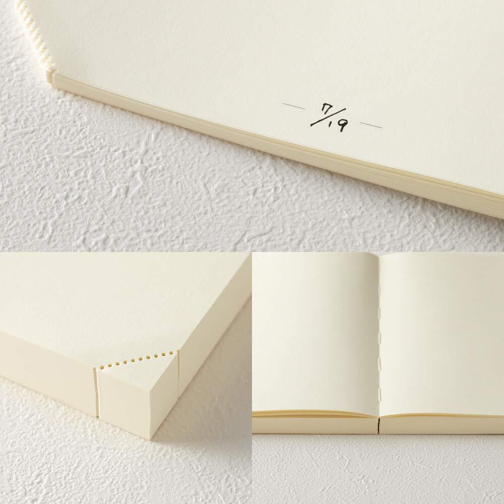 Midori MD Notebook A5 368 Pages Unruled Daily Journal Codex Binding Cream