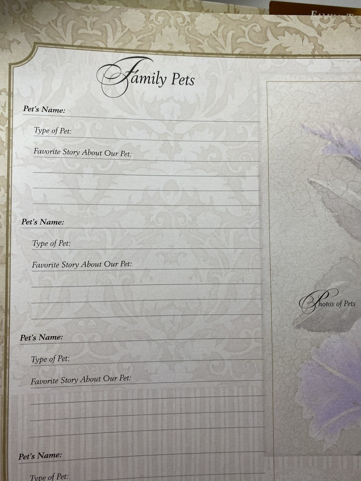 Mothers Memories Journal Keepsake Binder Pockets Acid Free Hummingbird Flowers