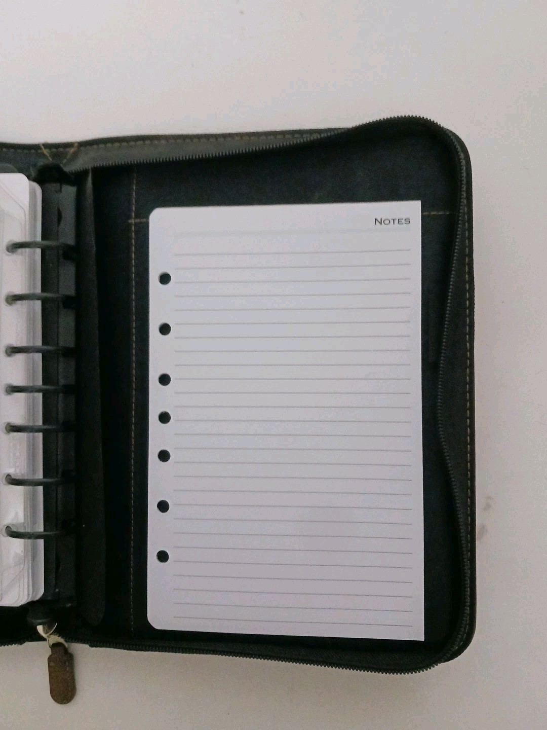 DAY-TIMER Brown Leather Zip Around 7 Ring Binder Organizer Planner 8″x11″ Faux