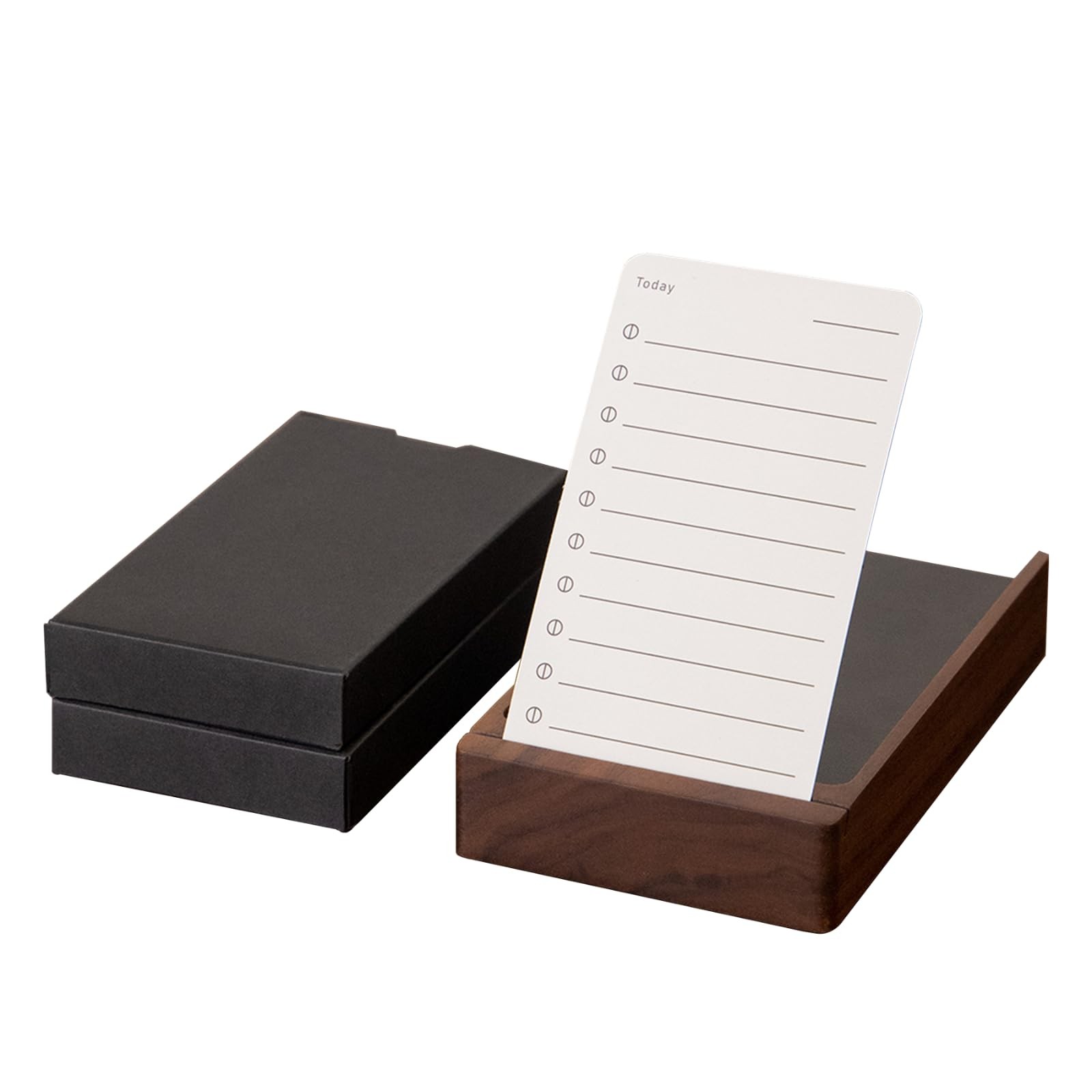 muso wood Daily To Do List Planner with Walnut Stand 100 To Do List Cards U…