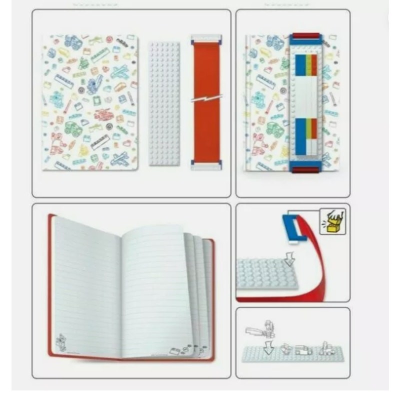 LEGO Hardcover Journal Stationery with Band Blue Building Bricks adaptable book