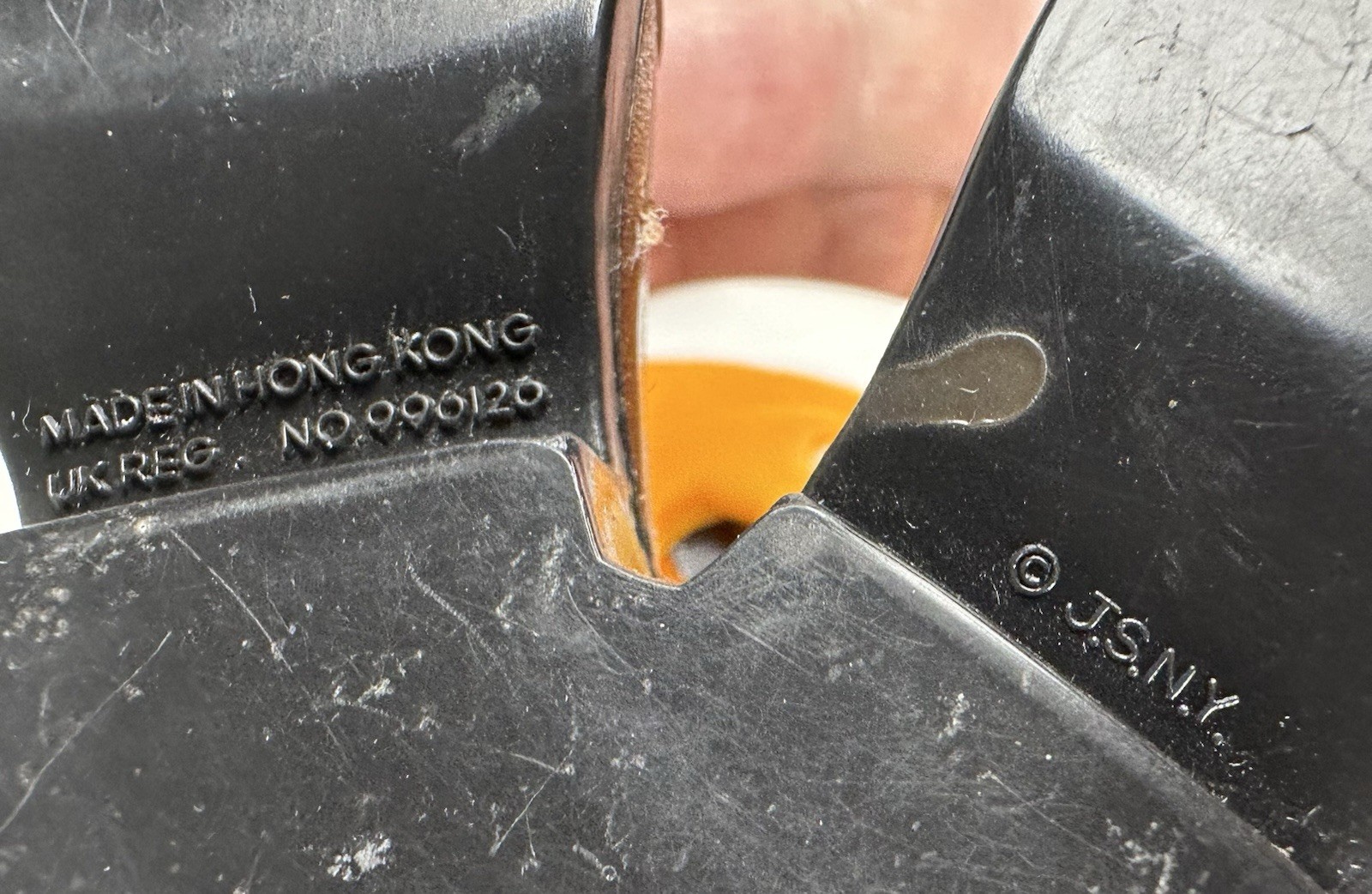 Vintage JSNY Perpetual Desk Button Flip Calendar Orange Ball On Boots Hong Kong