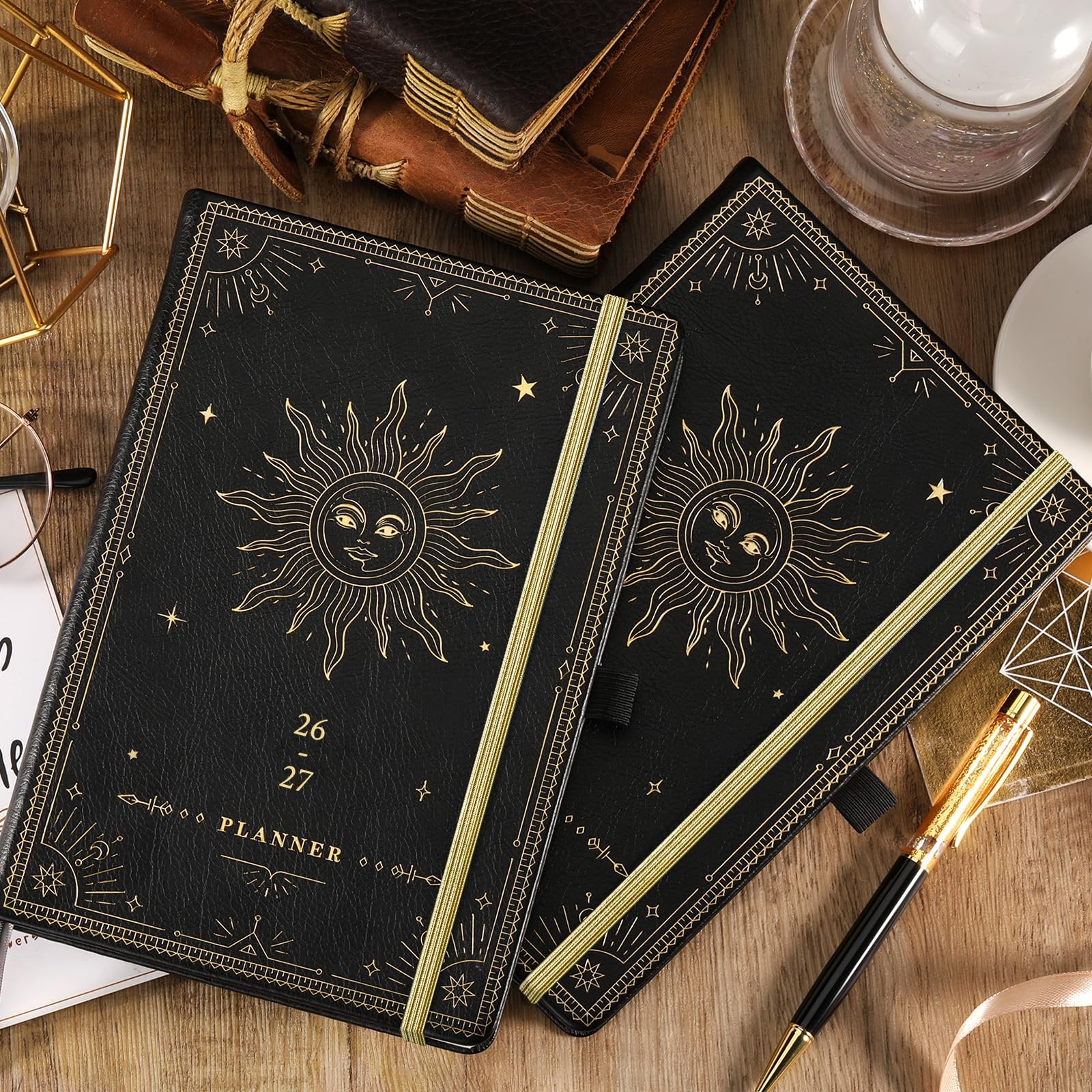 Planner 2026-2027 – Academic 2026-2027, 5.75 x 8.25 inches, Black Sun