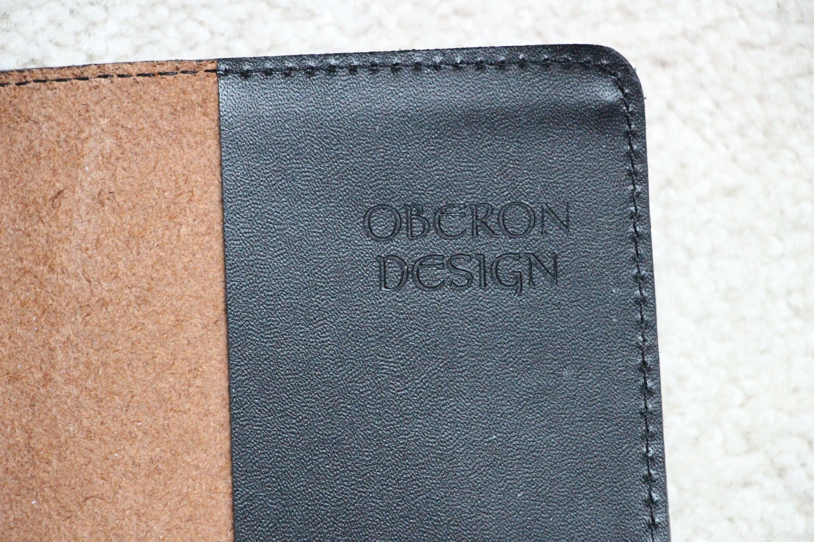 Oberon Design Leather Small Journal Cover YIN & YANG DRAGONS in SADDLE