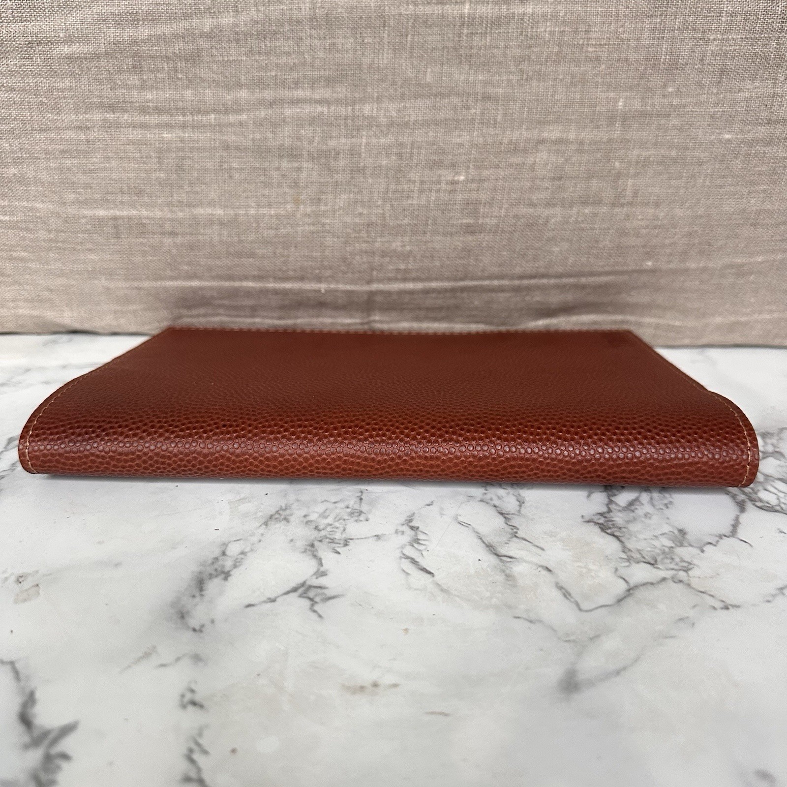 Shinola Brown Pebbled Leather Notebook Journal Cover 5.75×8.75″ Monogram TMM