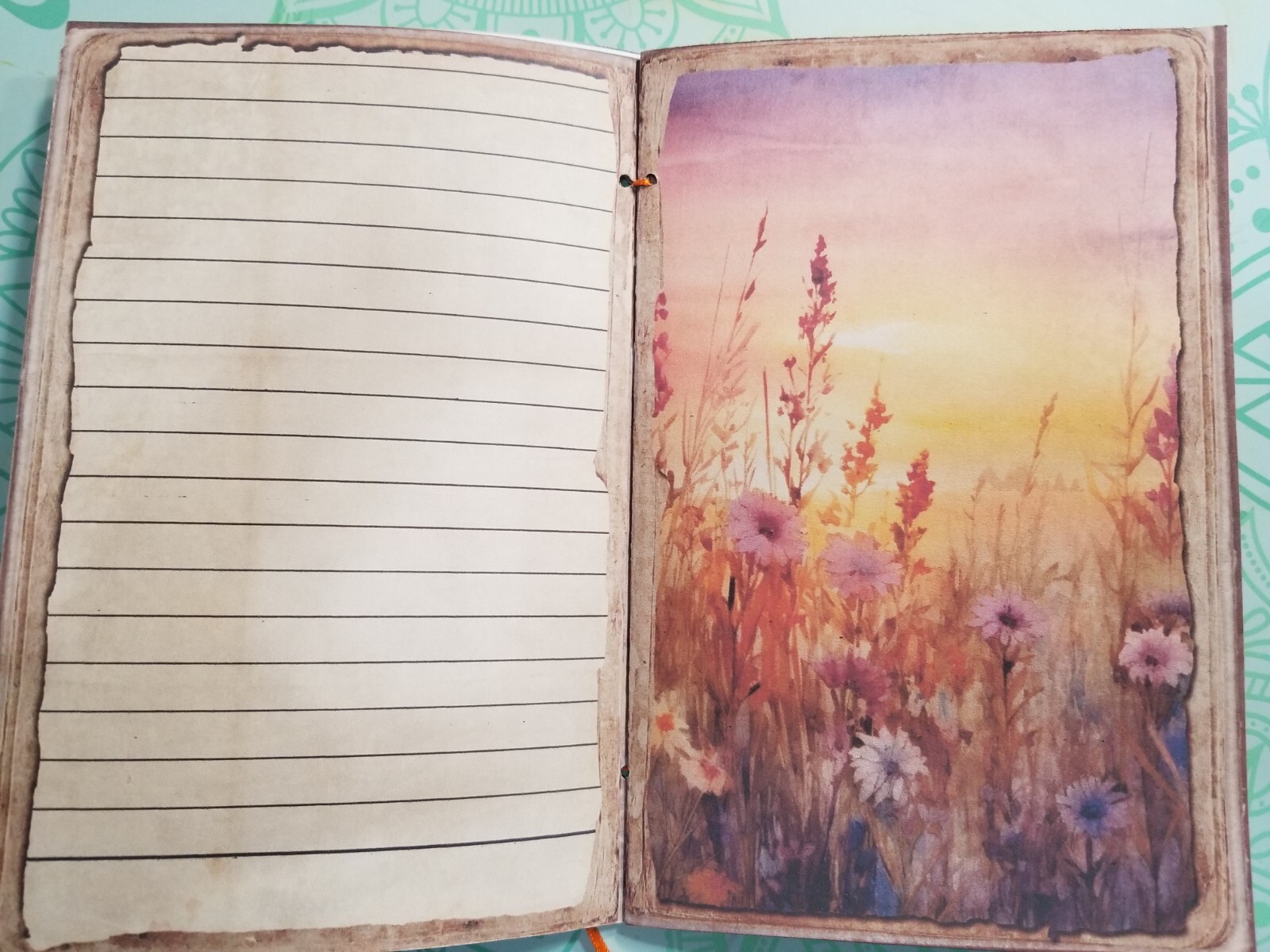 Junk Journal Booklet “WILDFLOWERS” BOTANICAL HANDMADE Cards, Pockets,