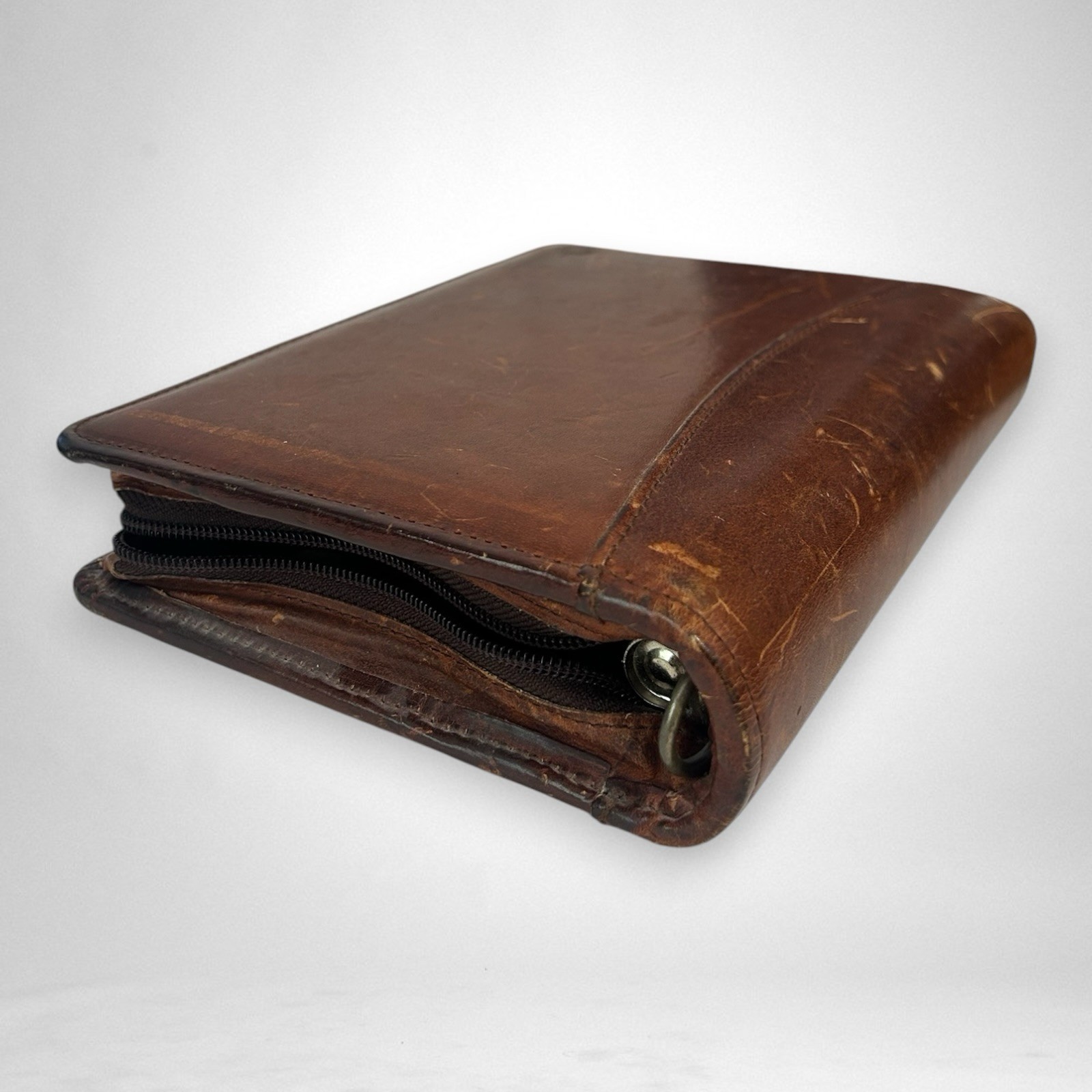 Franklin Covey Riverwood Leather PadFolio Distressed Warm Brown USA