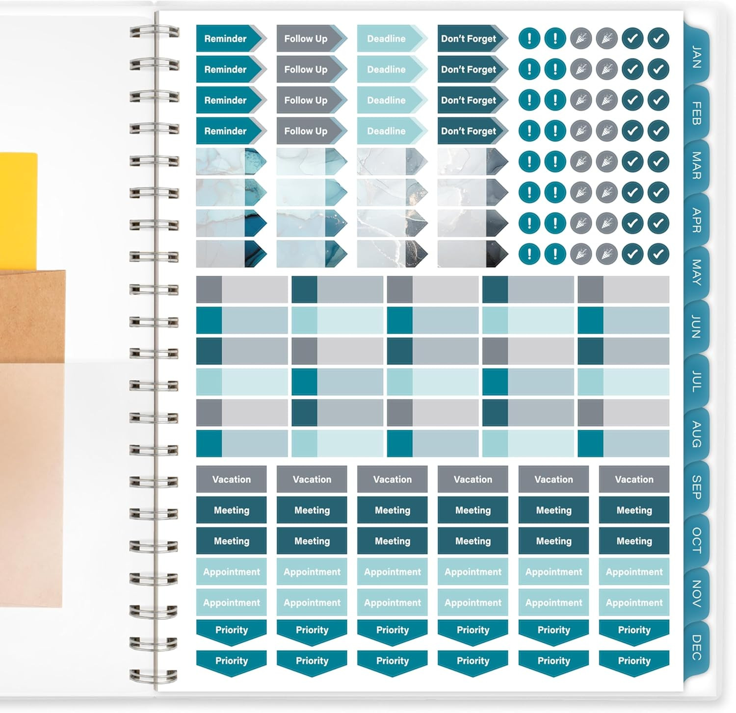 2025 Planner, Weekly & Monthly, 8-1/2″ x 11″, Large, Glacier (1727-905-25)