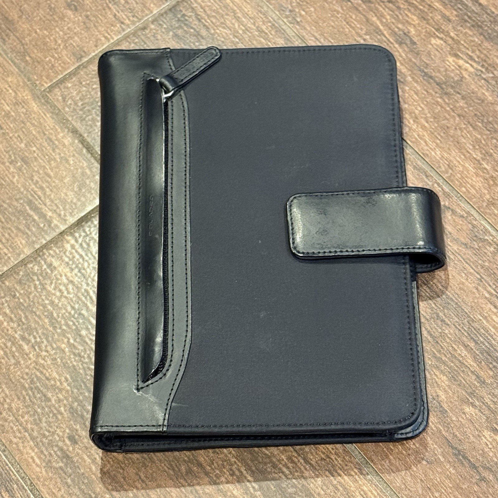 Piquadro Synthetic Leather Agenda Organizer Planner Cover Medium Italy BLACK