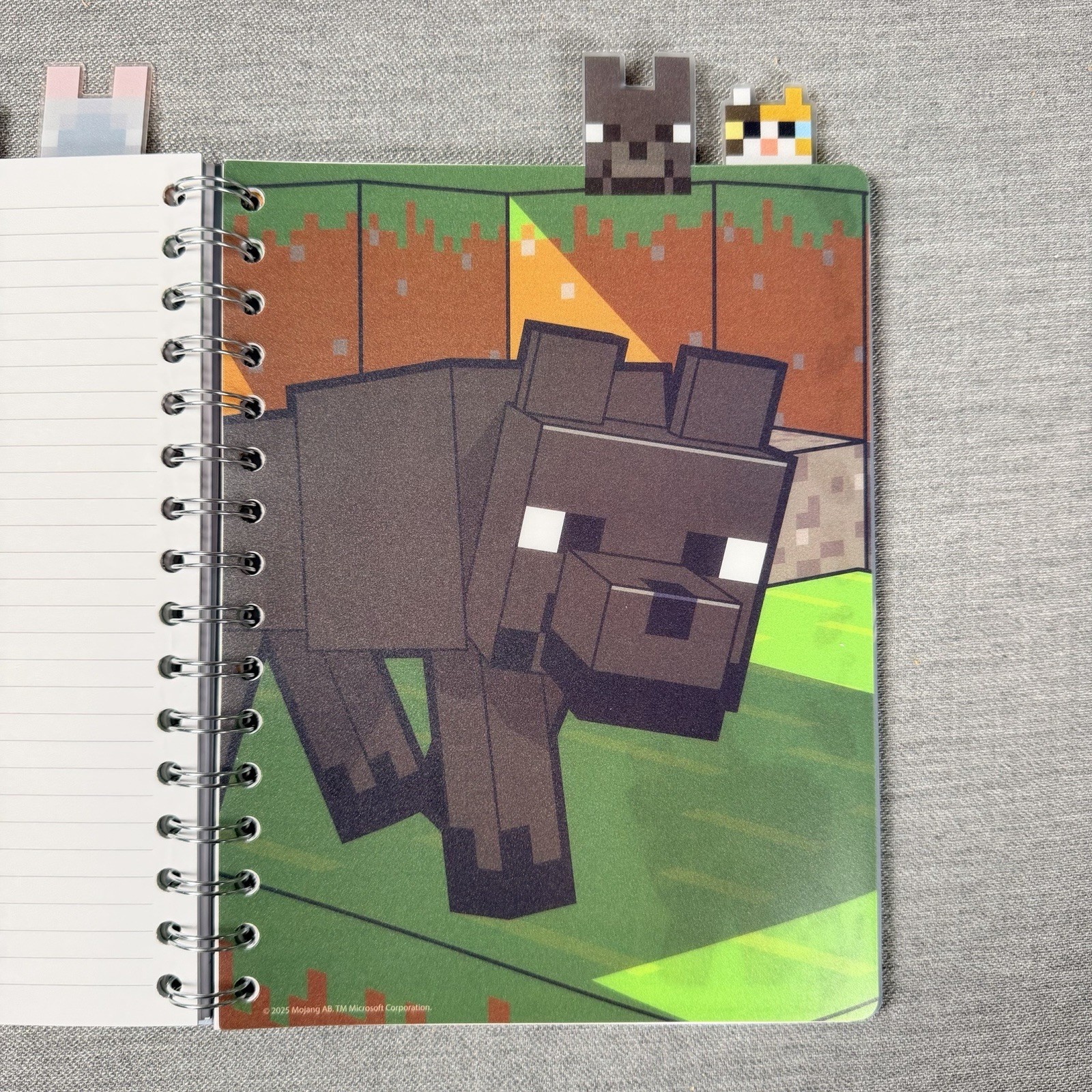 Minecraft Journal 4-Tab Vinyl Spiral Notebook Journal, 96 Sheets 8.5″ H x 6.5″ W