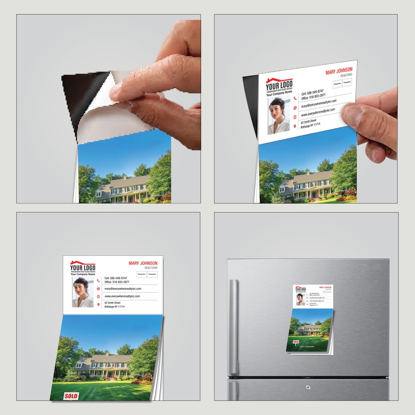 2027 Real Estate Magnetic Calendar Home Seller Tips Business Card Holder RC603