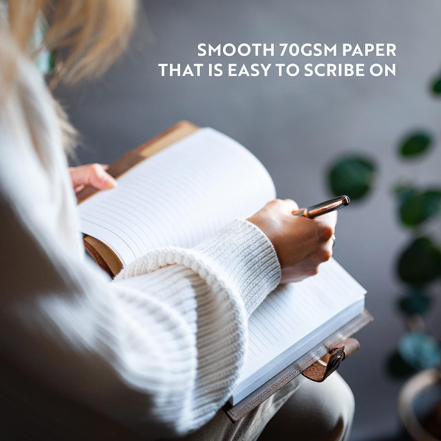 Smooth Writing A5 Refill Paper Inserts – 320 Lined Pages with Durable Bookmark