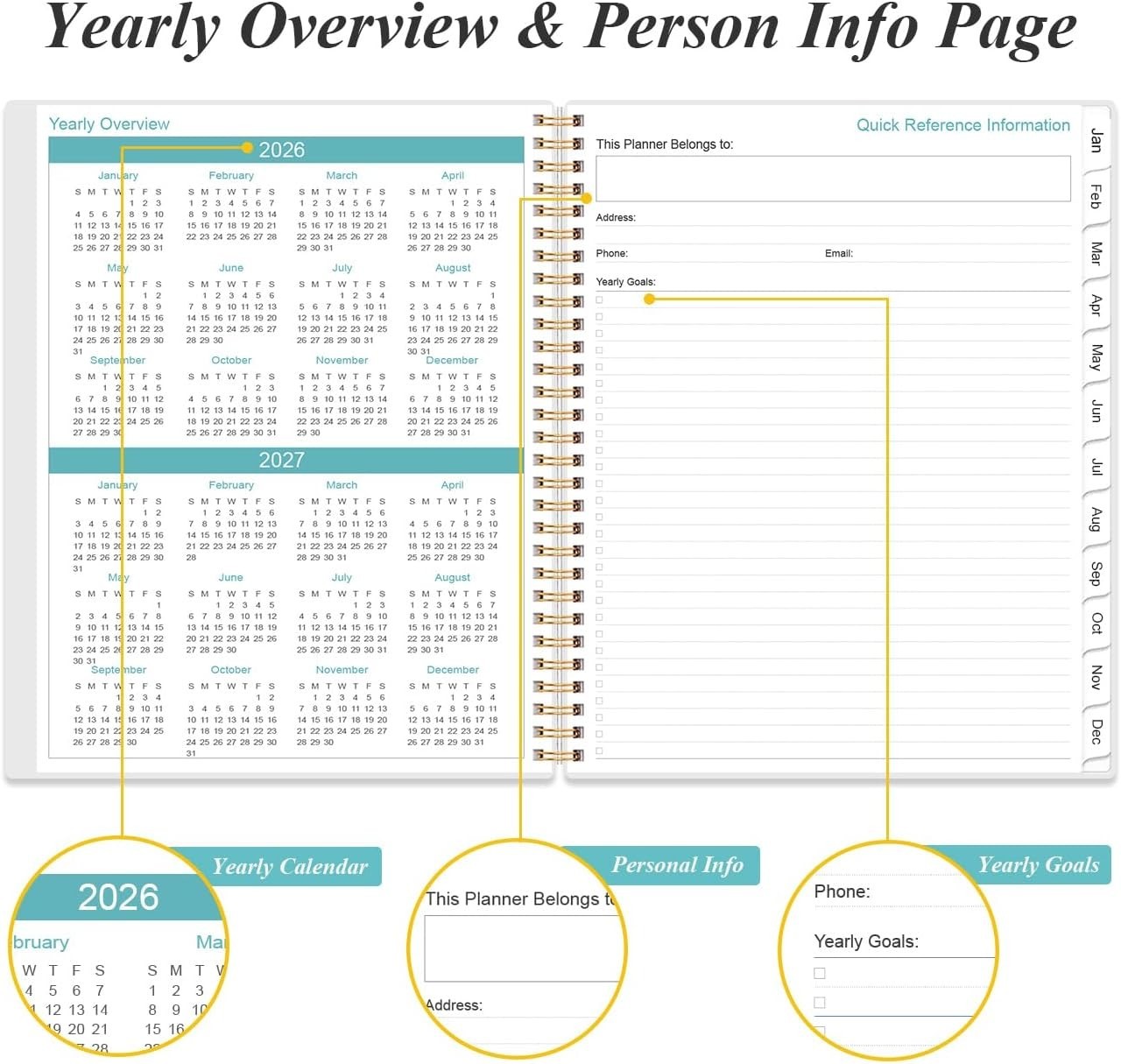 Rose-Floral 2026 Planner – Weekly/Monthly Organizer, 8.5×11, Durable & Elegant