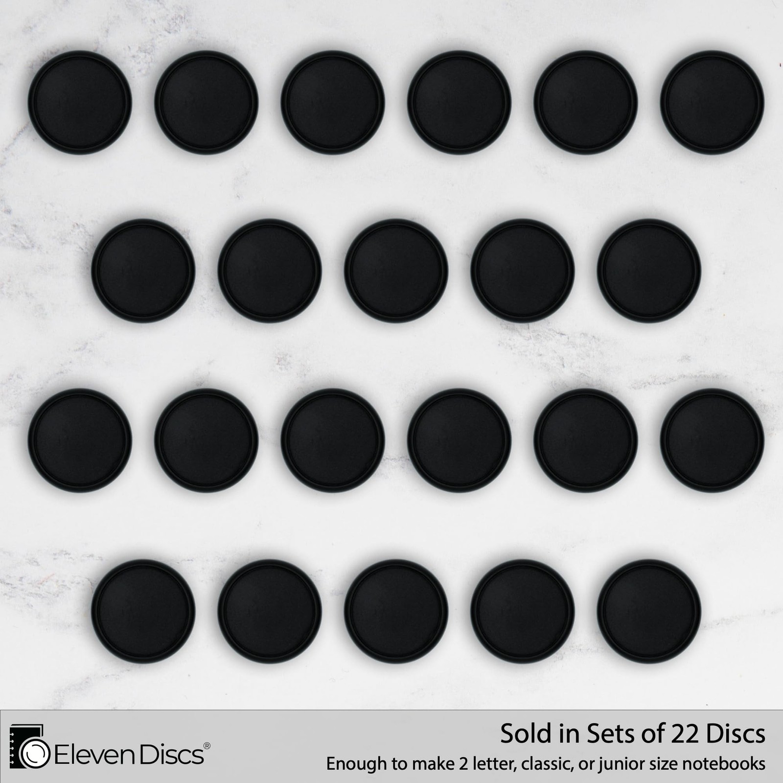 1-Inch Black Plastic Discbound Expansion Discs for Custom Notebook and Planne…